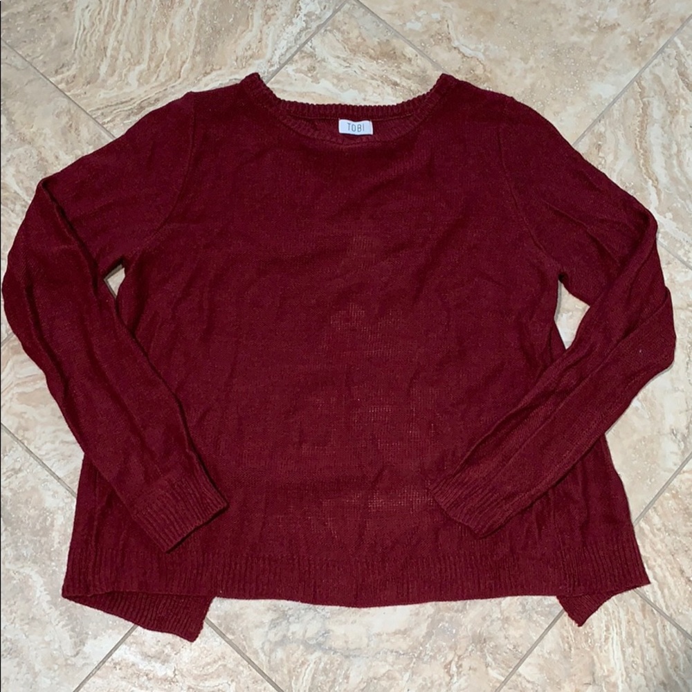 Open back Maroon Sweater